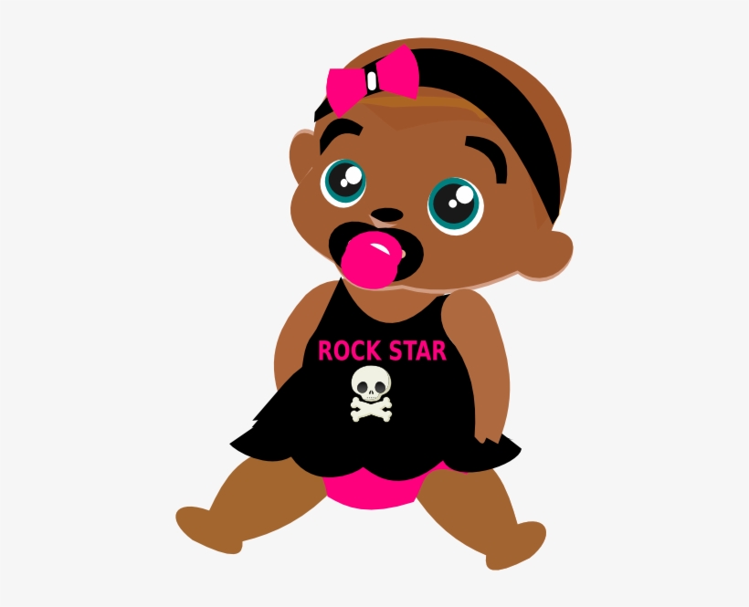 Rock Star Clip Art At Vector Clip Art - Black Baby Clipart Png, transparent png download