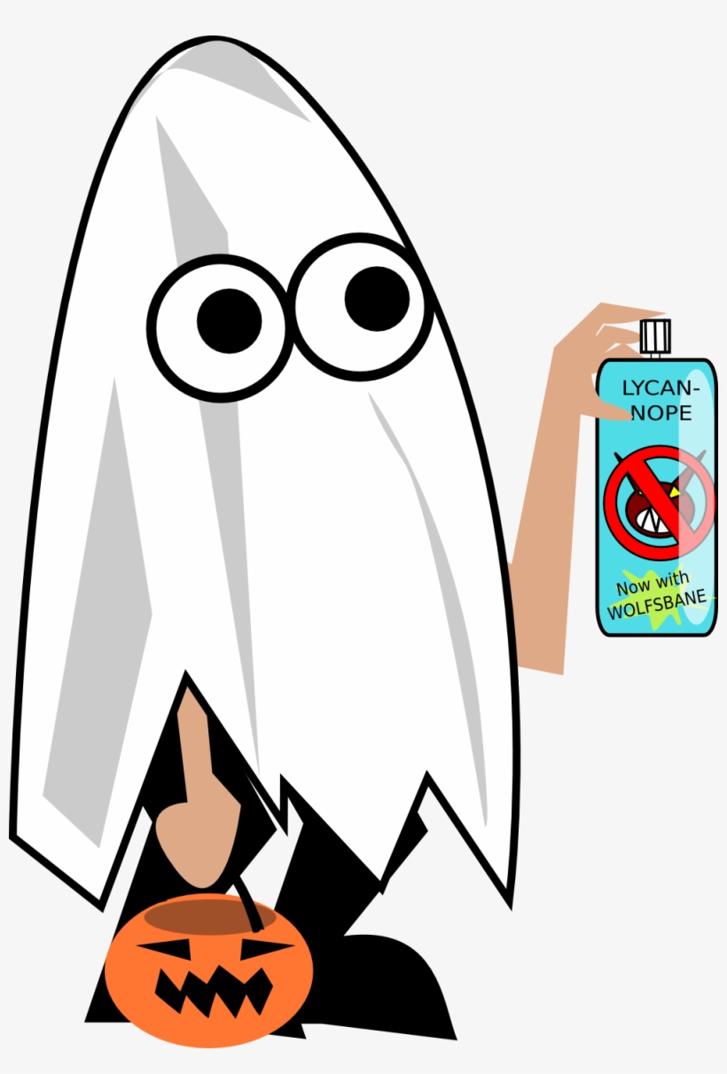 Ghost Clipart Treater - Cartoon Trick Or Treater, transparent png download