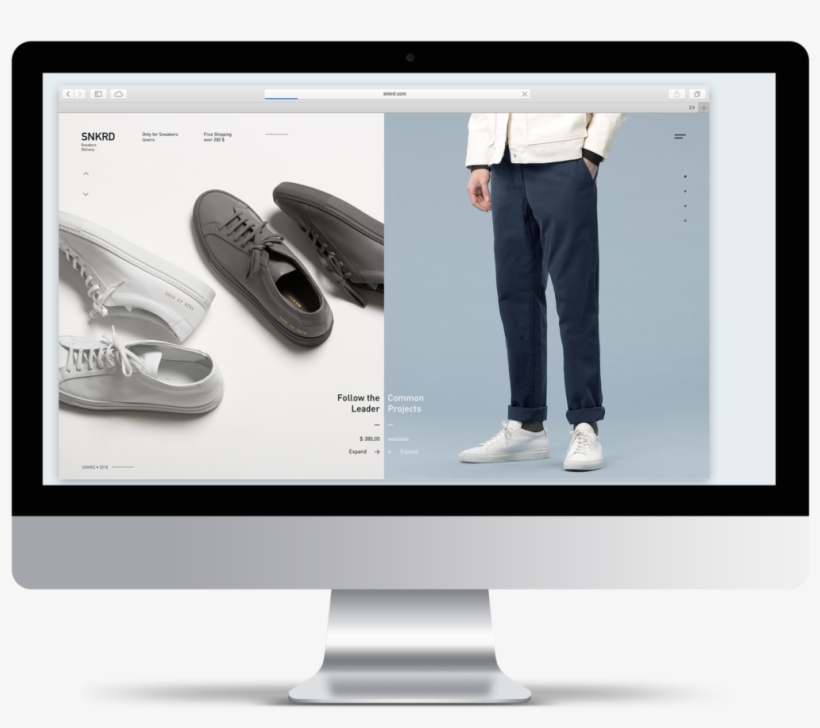 Snkrd Partial Mockup - Web Design, transparent png download
