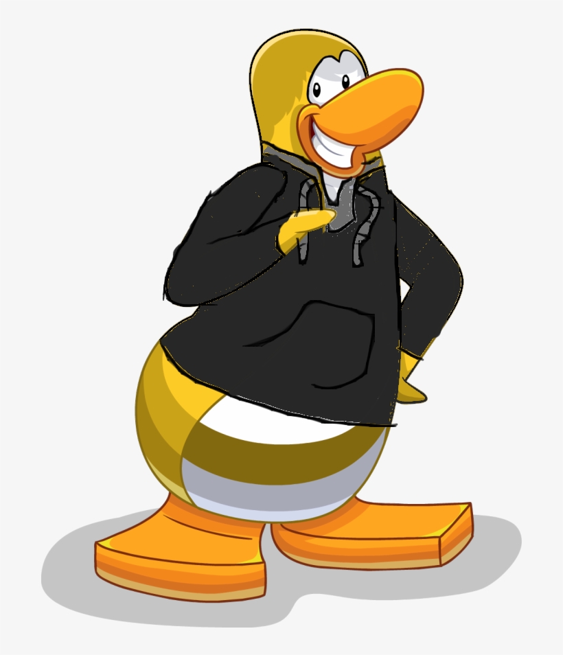 Black Hoodie - Black Penguin With Hoodie, transparent png download