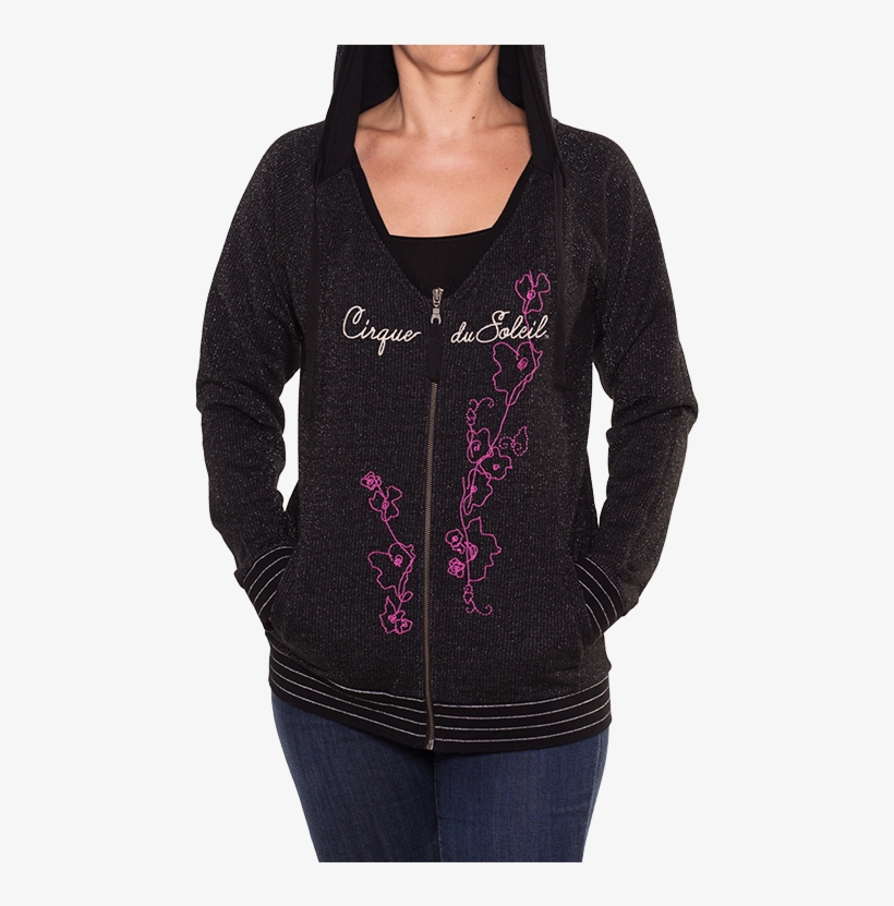 Women's Sparkle Black Hoodie - Hoodie, transparent png download