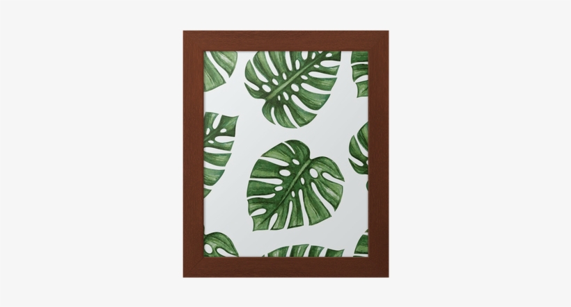 Watercolor Tropical Palm Leaves Seamless Pattern - Palm Leaves Ii 40-inch X 40-inch Wall Art Multi Xx-large, transparent png download
