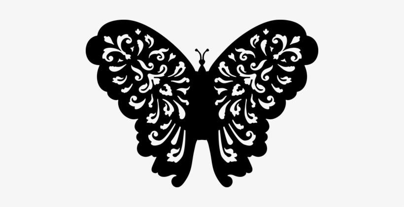 Butterfly, Insect, Wings, Animal - Butterfly Black And White Png, transparent png download