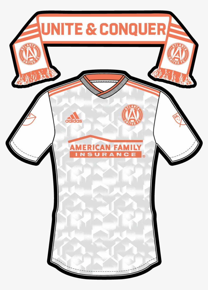 Mls Ga Atlanta United Uniform Scarf Sticker White Peach - Georgia, transparent png download