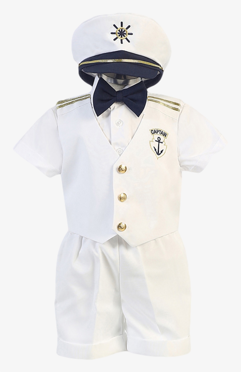 White Nautical Sailor Vest & Shorts 5 Piece Outfit - Infant, transparent png download
