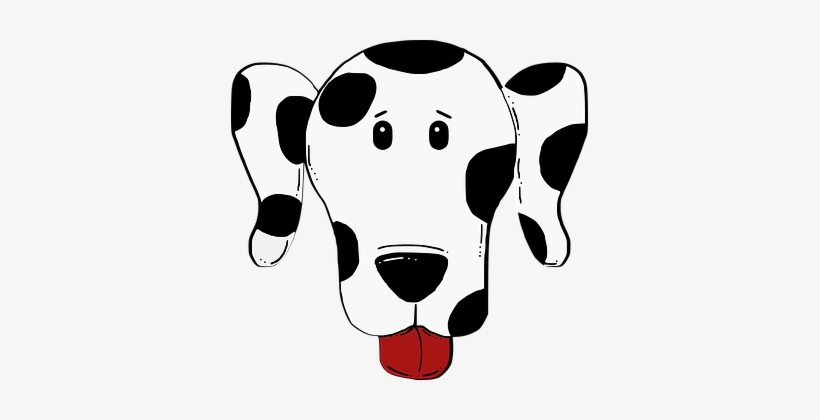 Dog Nose Spot Cute Tongue Ears Face Dalmat - Spotted Clipart, transparent png download