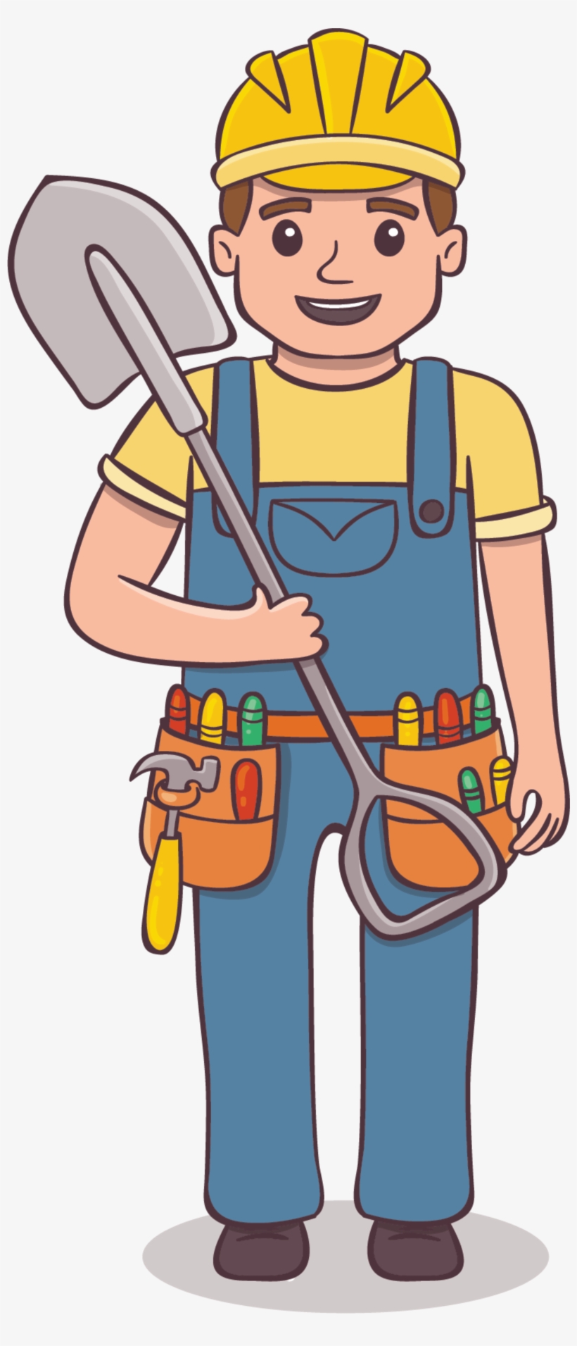 Handsome Blue Overalls Worker Labor Day Holiday Elements - Laborer, transparent png download