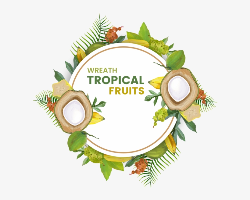 Beautiful Decorative Summer Tropical Fruits Wreath, - Fruit, transparent png download