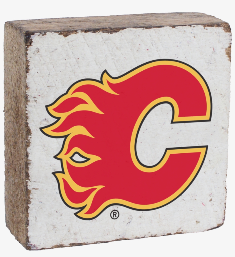 Calgary Flames Rustic Block - Hockey Calgary Flames, transparent png download