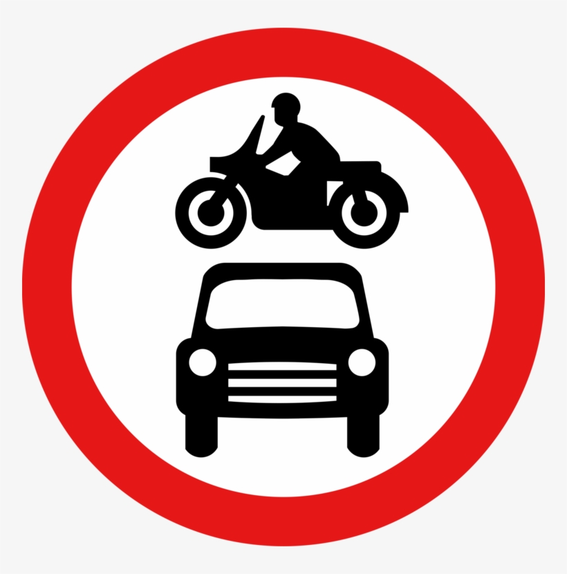 600px-uk Traffic Sign - No Motor Vehicles Road Sign, transparent png download