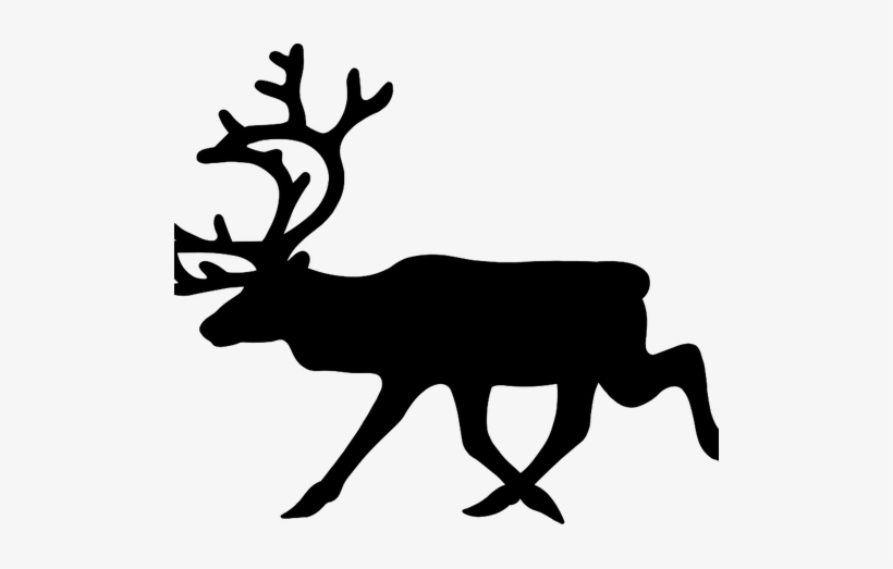 Reindeer Silhouette Vector Drawing Public Domain Vectors - Reindeer Png, transparent png download