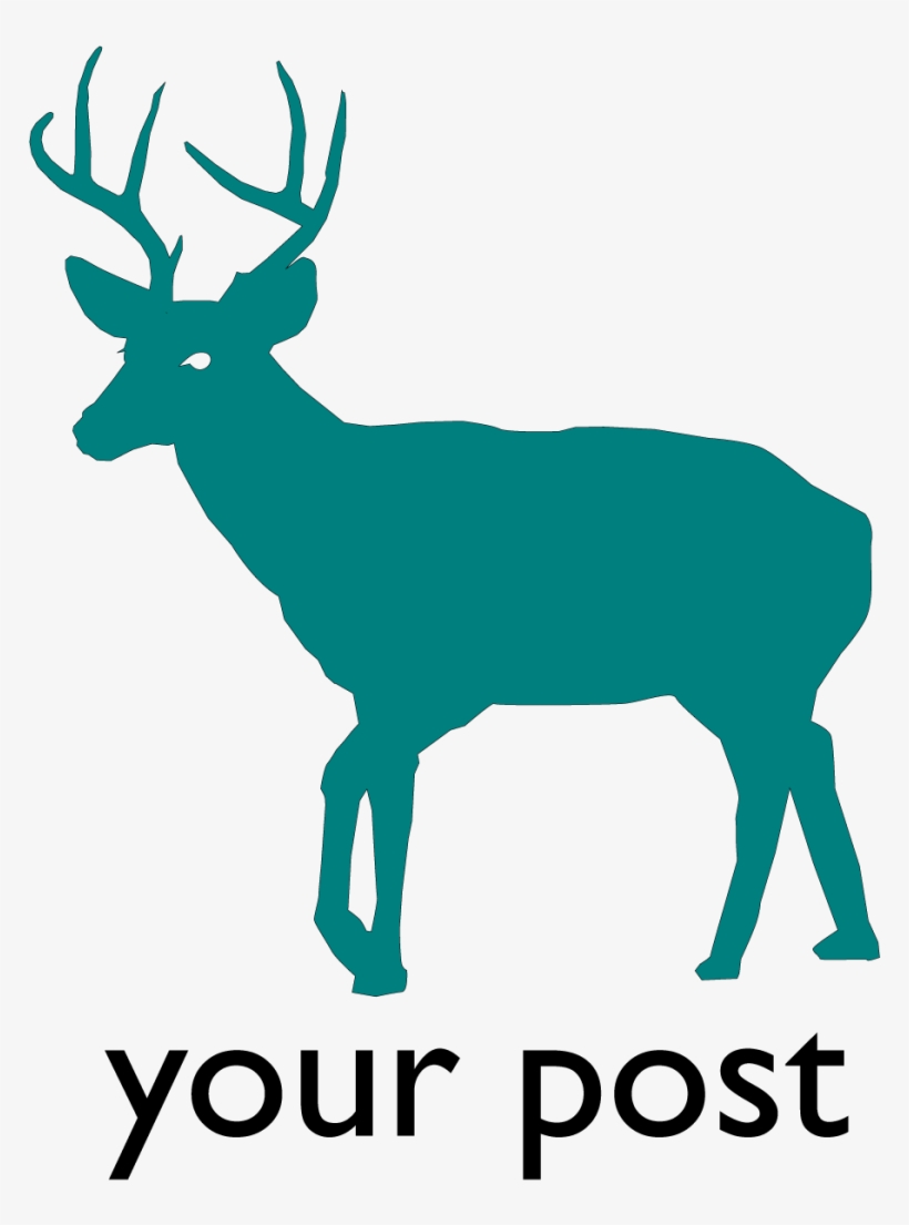 Free Download Deer Silhouette Head Down Clipart Reindeer - Custom Brown Buck Silhouette Shower Curtain, transparent png download