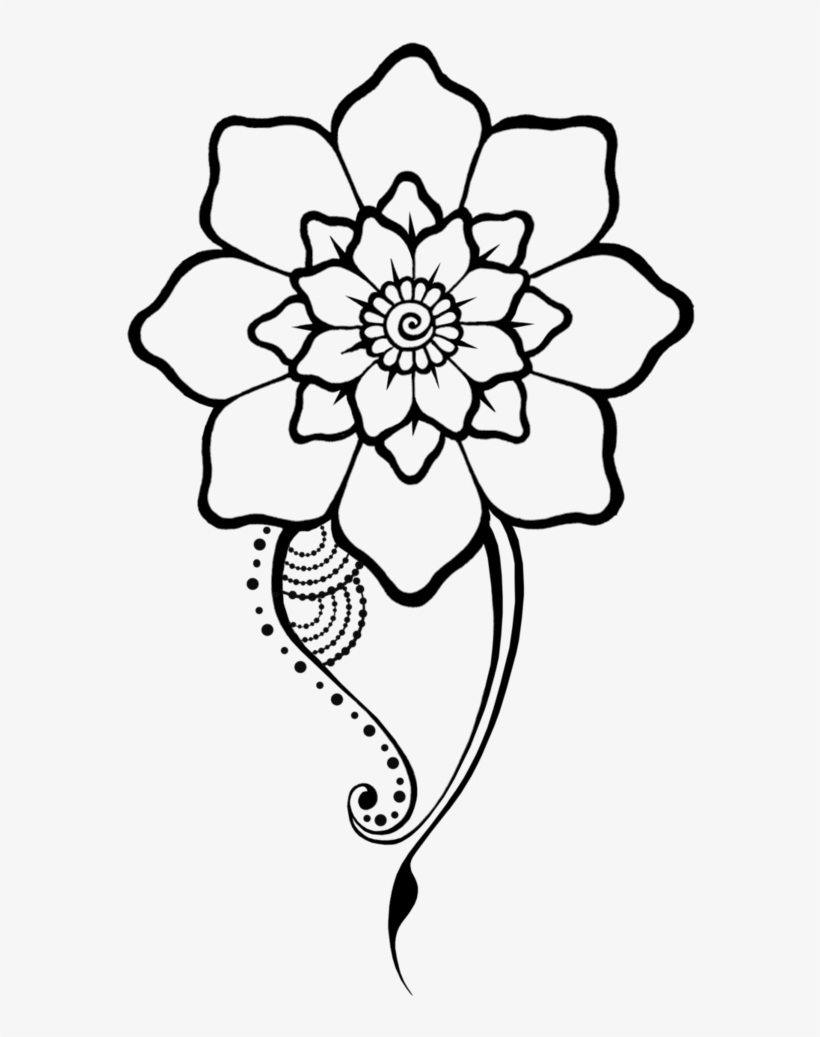 Henna Flower 1 By Teenu-stock On Deviantart Picture - Simple Henna Flower Png, transparent png download