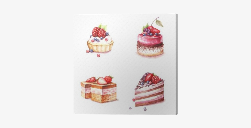 Set Of Different Varieties Of Cakes - Hand Drawn Illustrator Dessert, transparent png download