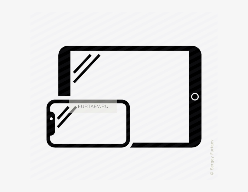 Vector Icon Of Horizontal Smartphone And Tablet Computer - Телефон Планшет Вектор, transparent png download
