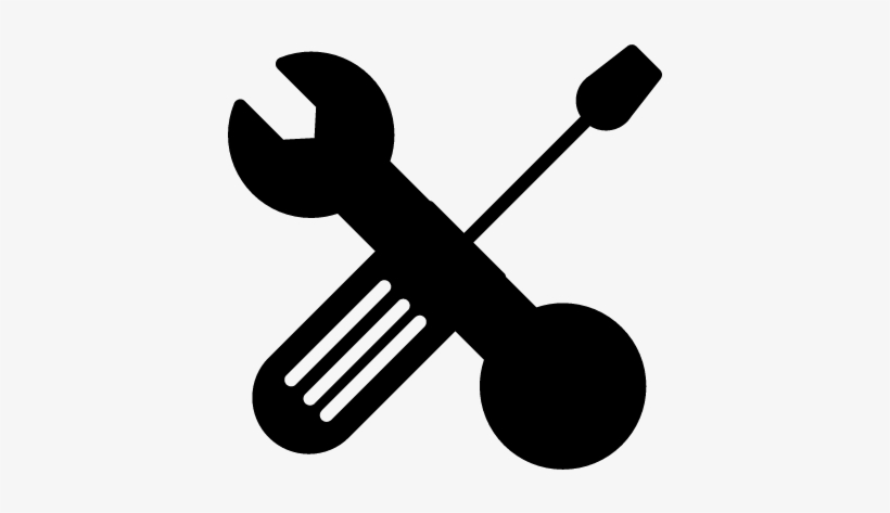 Wrench And Bolt Tool And Screwdriver Outline Vector - Screwdriver And Bolt Vector, transparent png download