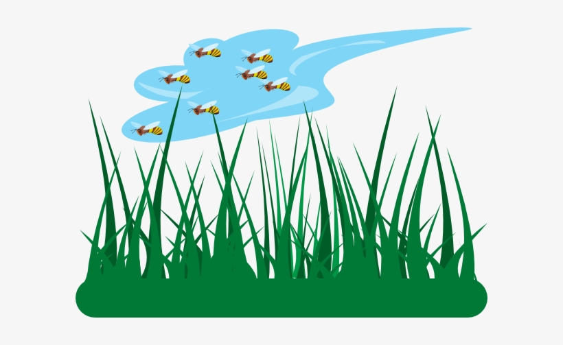 How To Set Use Bees Flying Over Grass Svg Vector, transparent png download