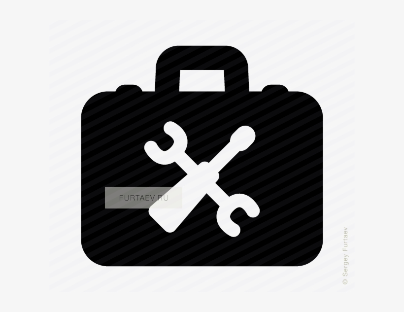 Vector Icon Of Screwdriver And Wrench Against Box - Tool Box Vector Png, transparent png download