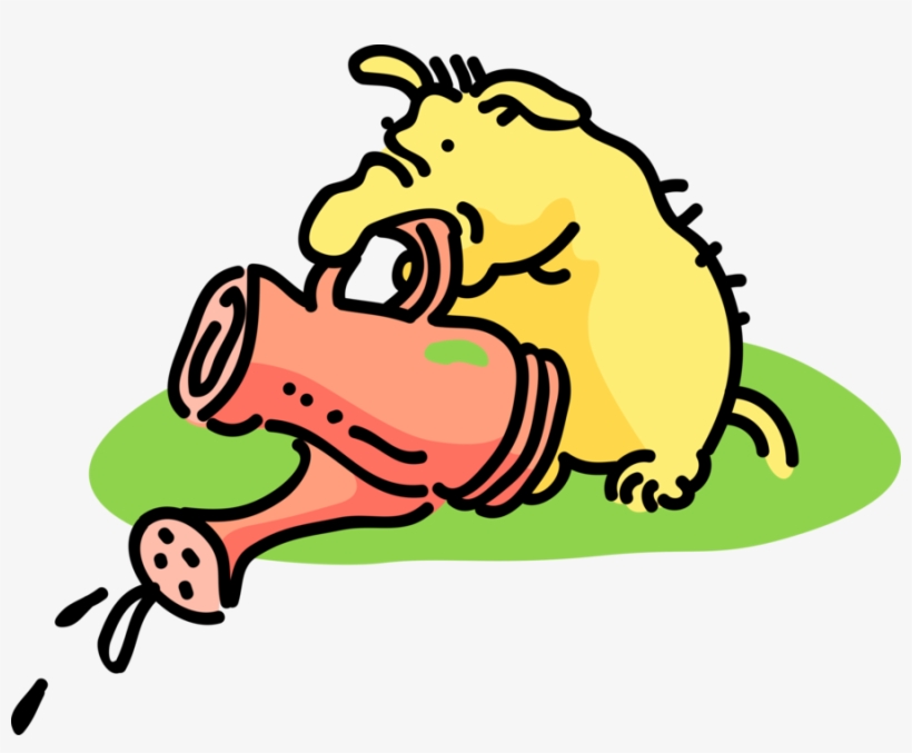 Vector Illustration Of Pig Watering The Grass, transparent png download