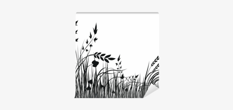 Grass Vector Silhouette Wall Mural • Pixers® • We Live - Grass Drawing, transparent png download
