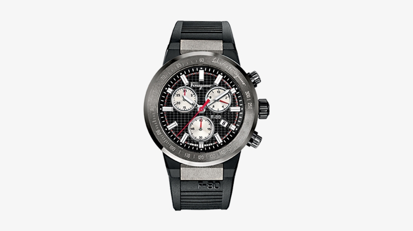 65-reloj - Salvatore Ferragamo F-80 Titanium Chronograph Watch,, transparent png download