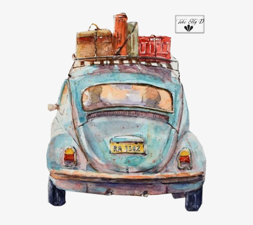 Old Beetle Car Watercolor, transparent png download