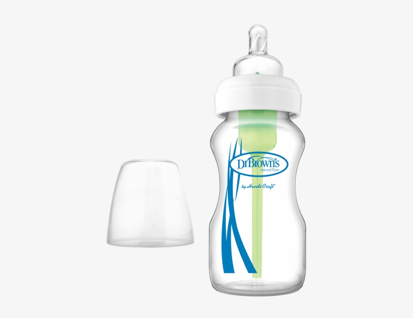 The Nipple Venting Creates A Paced Flow, And Provides - Dr Brown's 270ml Options Glass Baby Bottle Wide Neck, transparent png download