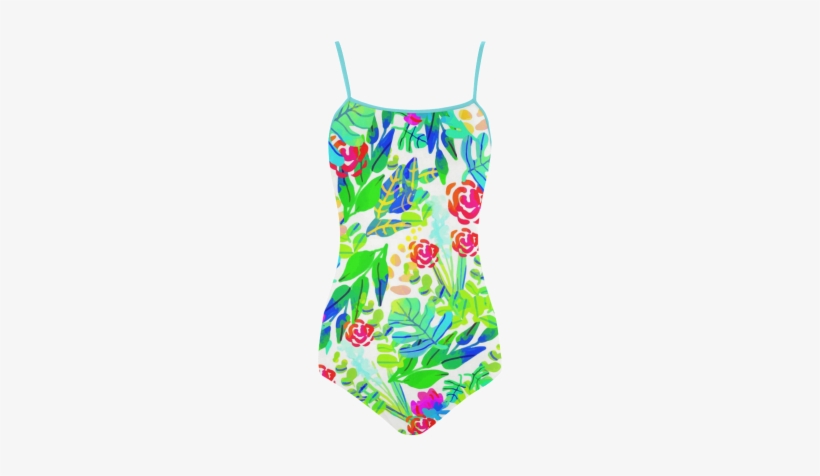 Cute Tropical Watercolor Flowers Strap Swimsuit - Cafepress Jungle Watercolor Flowers F Full/queen Duvet, transparent png download