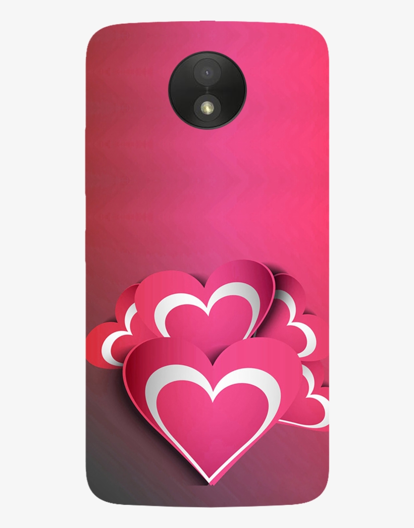 Pink White Hearts Printed Case Cover For Motorola C - Heart, transparent png download