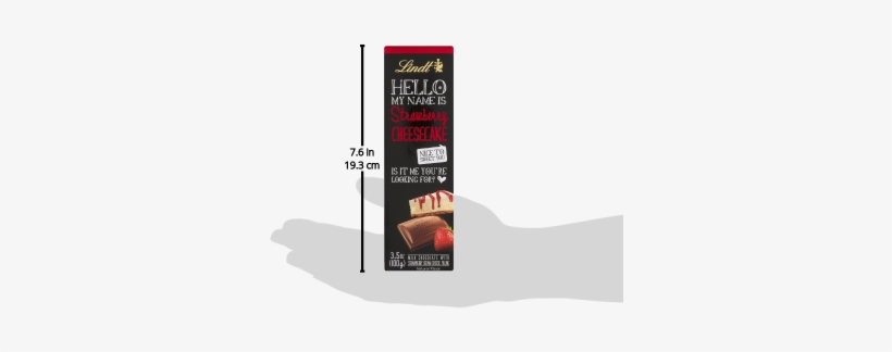 Lindt Hello My Name Is Strawberry Cheesecake Chocolate - Lindt Hello Strawberry Cheesecake Milk Chocolate Bar, transparent png download