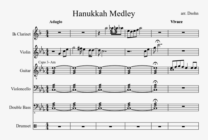 Hanukkah Medley Sheet Music Composed By Arr - Pumped Up Kicks Tuba, transparent png download