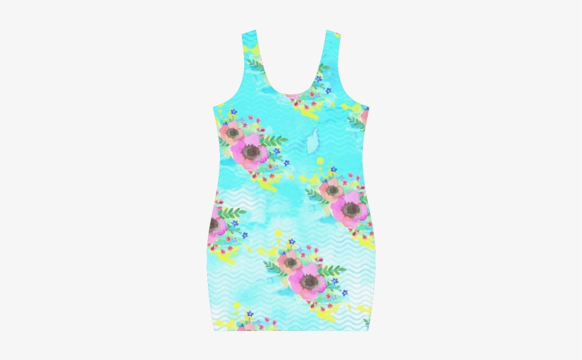 Watercolor Bouquet Medea Vest Dress Video - Pattern, transparent png download