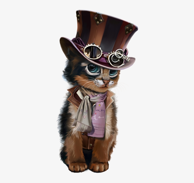 Steampunk Steampunk Animals, Steampunk Cat, Anime Animals, - Steampunk Cat Psp Tubes, transparent png download