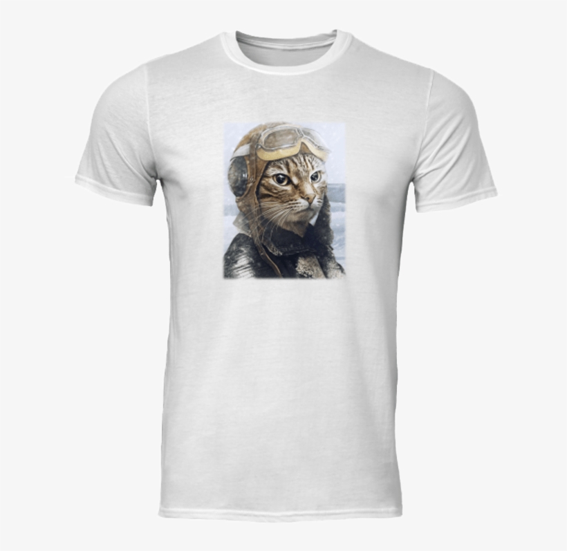 Cat Pilot - T-shirt, transparent png download