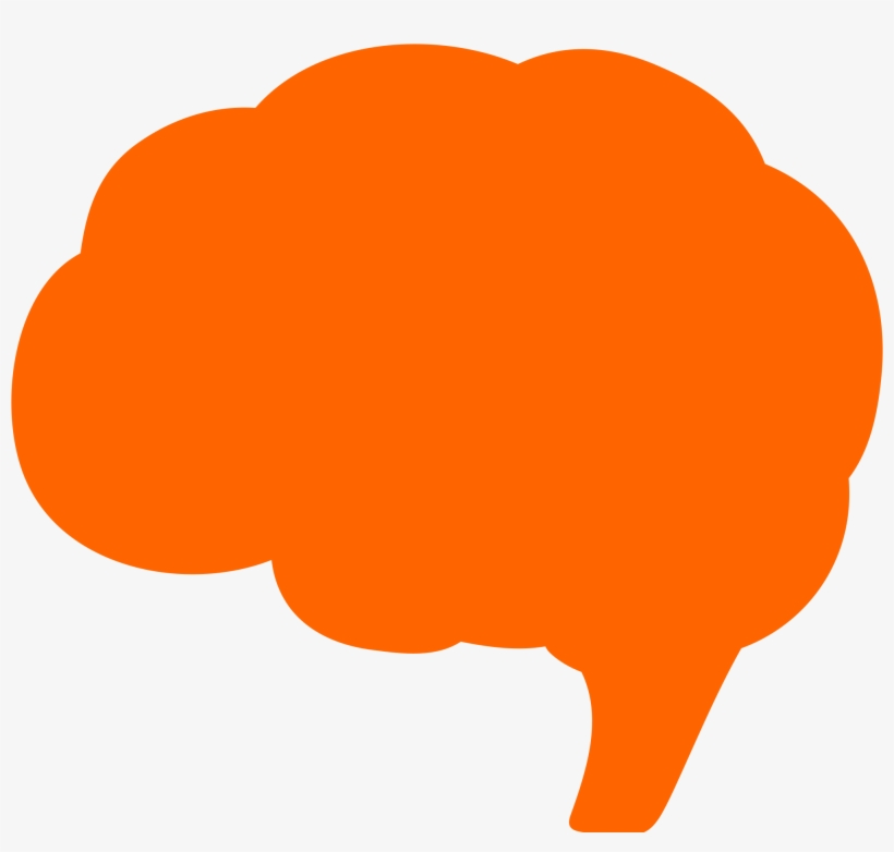 Brains Clipart Orange - Orange Brain, transparent png download