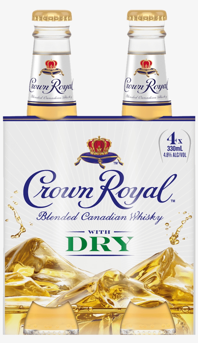 Crown Royal Whisky & Dry 330ml 4 Pack - Crown Royal Canadian Whisky Vanilla 375ml, transparent png download