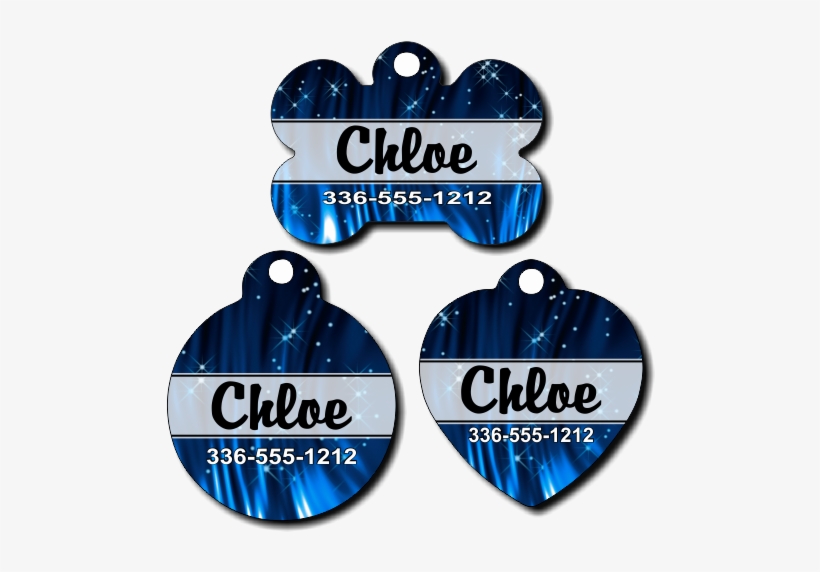Personalized Blue Sparkles Pet Tag For Dogs And Cats - Dog, transparent png download