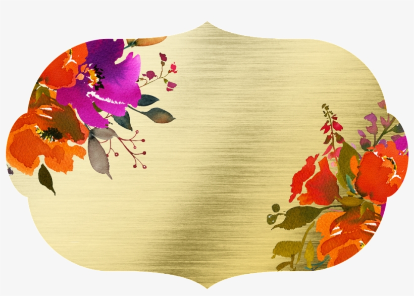 Hand Painted Gold Medal On Watercolor Flower Png Transparent - Portable Network Graphics, transparent png download
