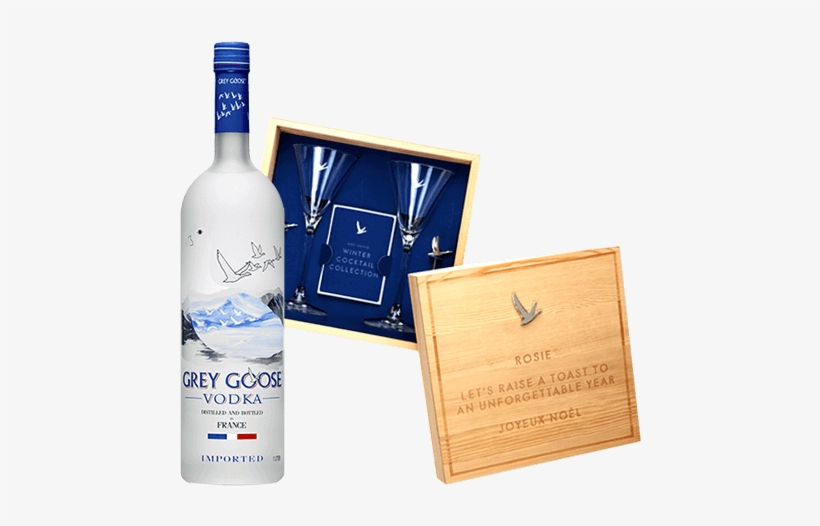 Personalised Grey Goose Martini Giftset With Bottle - Grey Goose Grey Goose Original Vodka, transparent png download