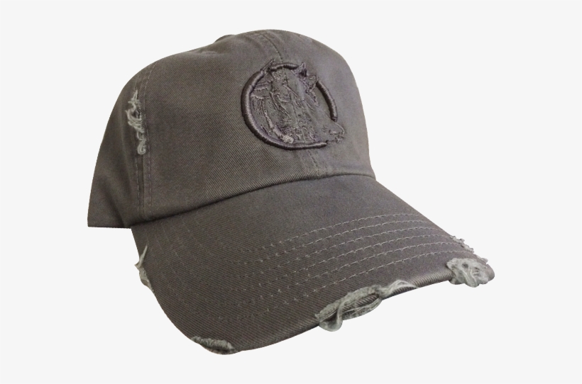 Distressed Charcoal Gray Hat - Baseball Cap, transparent png download