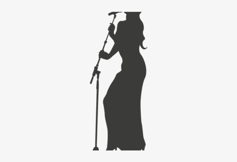 Female Singer Silhouette - Silhouette, transparent png download