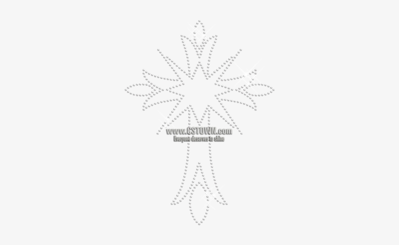 Clear Crystal Iron On Cross With Starburst Transfer - Doily, transparent png download