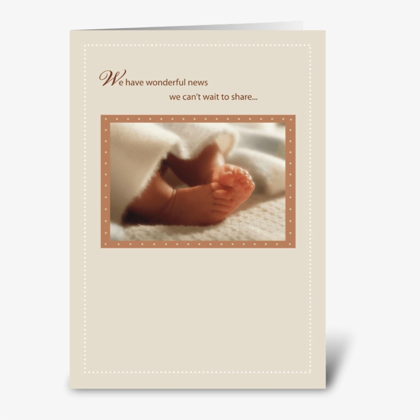 2814 Pregnancy Announcement Baby Feet Greeting Card - Twin Boys Baby Feet Shower Congratulations Card, transparent png download