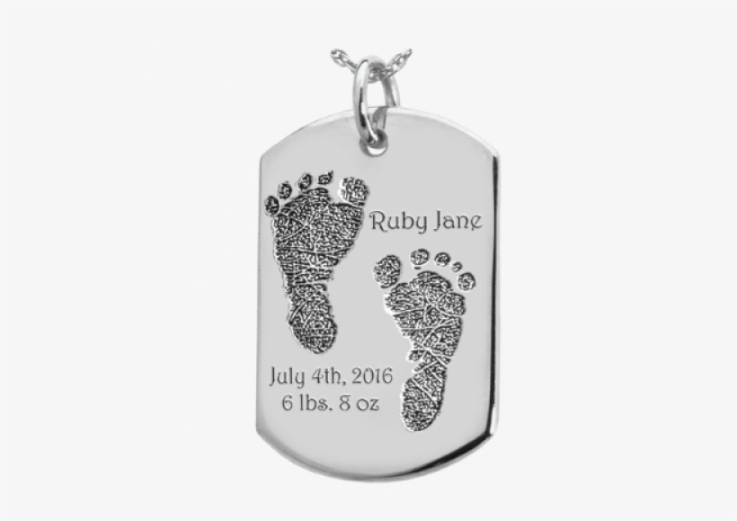 Fingerprint 3d Baby Feet Print Dog Tag - B&b Dog Tag Actual Pawprint Jewelry, transparent png download
