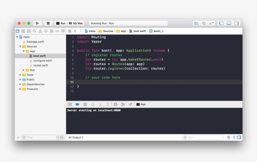 Xcode 9 Running Vapor - Xcode Mac, transparent png download
