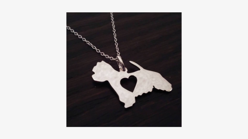 Westie With Heart Silhouette Pendant Sterling Silver - Heart Silhouette Pendant, transparent png download