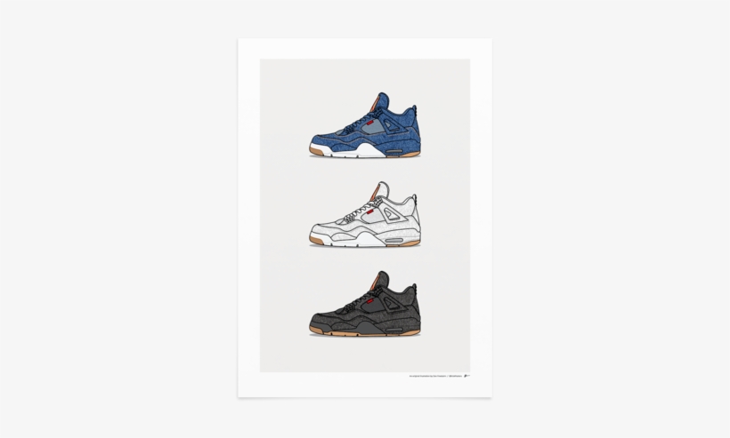 Triple Levi's Jordan - Kick Posters Jordan 4, transparent png download