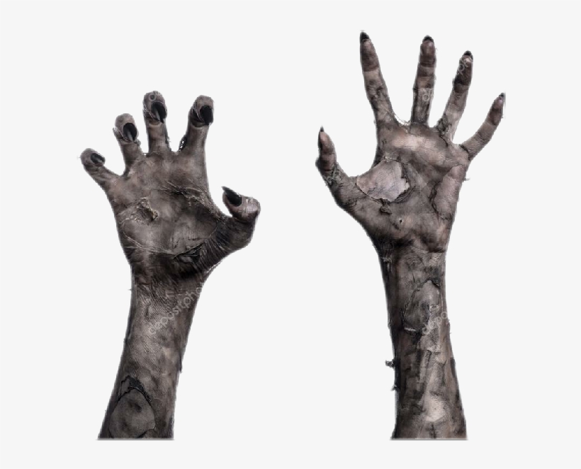 Death Arms Nails Hands Effects Makeup Zombie Black - Zombie Hand Transparent Background, transparent png download