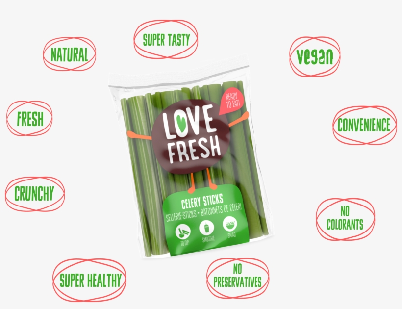 We Present The New Love Fresh® Celery Sticks, transparent png download