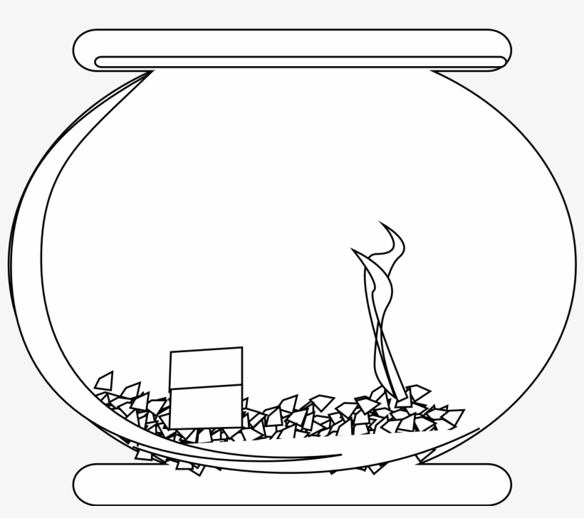Goldfish Clipart Fishbowl - Clipart Jar Fish Black, transparent png download